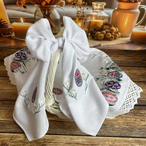 Рушничок великодній на кошик. "Першоцвіти", розмір 42*60 см