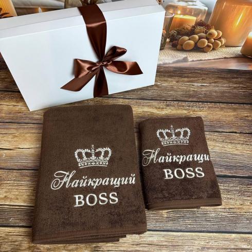 Рушник "Найкращий BOSS", розмір 50*90 см, щільність 400 г/м2