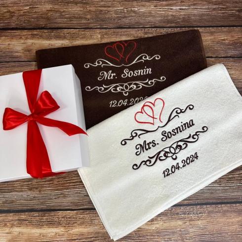 Рушник "Mrs.Sosnina i Mr.Sosnin", розмір 50*90 см, щільність 450 г/м2