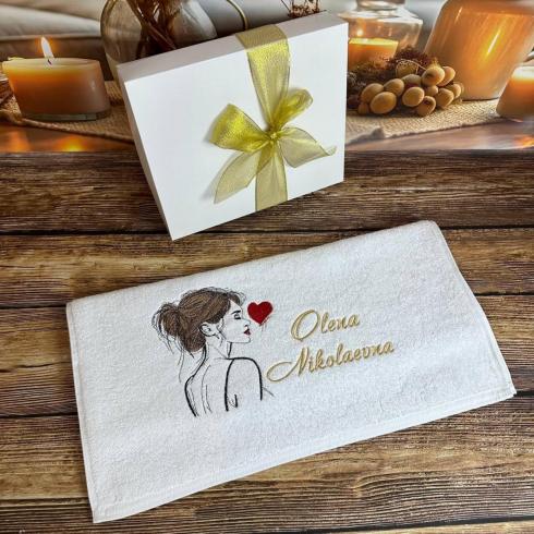 Рушник "Олена Миколаївна", розмір 70*140 см, щільність 500 г/м2