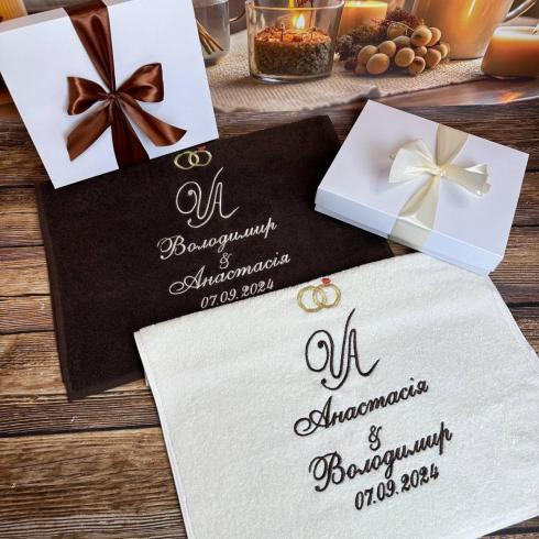 Рушник "Володимир & Анастасія", розмір 50*90 см, щільність 400 г/м2