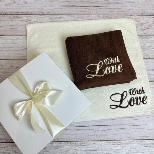 Рушник "With Love" розмір 50*90 см, щільність 400 г/м2