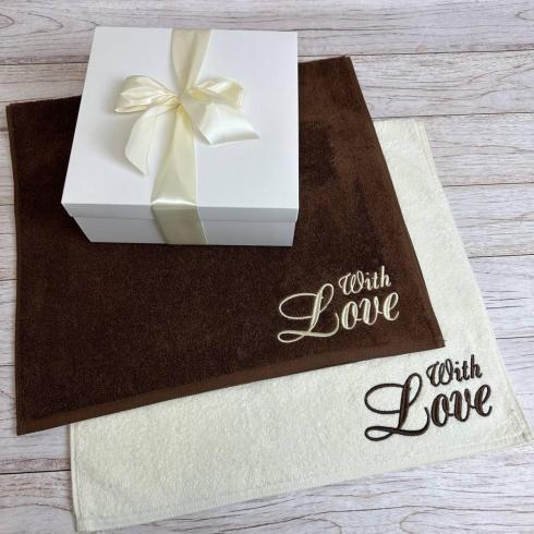 Рушник "With Love" розмір 50*90 см, щільність 450 г/м2